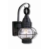 Onion-TB - 1 Light Small Nautical Outdoor Lighting Wall Lamp Fixture - Textured Black - B2538