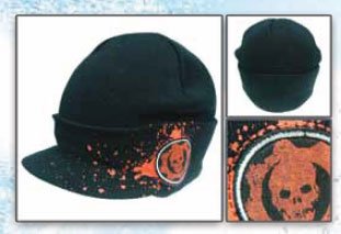 Gears of War Video Game Billed Beanie Hat Cap - Black OSFA Skull Logo