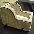 Dog Car Seat - Large Luxury High-back Console Pet Car Seat - Herringbone Print