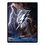 Needyou Tampa Bay Lightning Fleece Throw Woolen Blanket Fleece 58" x 80" Outdoor Indoor