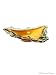 Blown Amber Triangular Art Glass Fruit Bowl Centerpiece