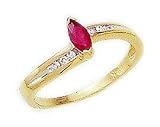 Marquise Ruby and Diamond Slender Wave Ring