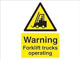 Scan Warning forklift trucks operating PVC A4 Sign
