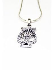 Alpha Chi Omega Badge Pendant with Lab-Created Diamonds