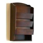 Door Entry Organizer with Mail Sorter in Mahogany
