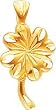 14K Gold 4 Leaf Clover Charm