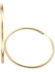 14k Yellow Gold Large Hoop Huggie Earrings New 2.75"