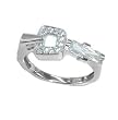 Rhodium Sterling Silver Ring with Cubic Zirconia - Size 6,8,9
