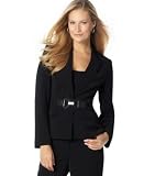 Tahari Black D-Ring Belted Pant Suit