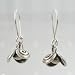 Hanging Flower Blossom Dangle Earrings in Sterling Silver, #9482