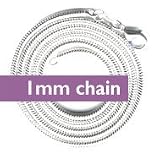 1mm Silver Snake Chain
