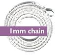 1mm Silver Snake Chain
