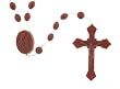 Brown Rosary - 17'' in Length