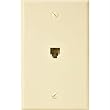 Steren 4-Conductor Ivory Flush Modular Telephone Jack - Single Jack