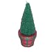 Tartan Plaid Topiary Christmas Tree Candle