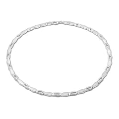 Teilpoliertes 925 Silbercollier modernes Design SN0077