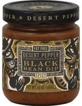 Desert Pepper Spicy Black Bean Dip 16 Oz (Pack of 6)