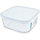 Bormioli Rocco Frigoverre Square Food Container with Frosted Lid, 25-1/2-Ounce