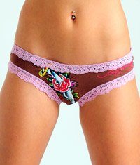 Ed Hardy Sword Rose Hip Hugger