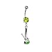 BodyJ4You Belly Button Rings Pot Leaf Peridot CZ 14G Dangle Navel Curved Banana Surgical Steel Bar Gift Box