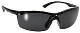 Whip Black Wraparound Sunglasses with Smoke Lens UV 400 Protection