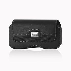 31QhmVHS9wL. SL500 AA280  New Fashionable Leather Horizontal Pouch Protective Carrying Cell Phone Case with Belt Clip and Belt Loops for HTC Smart / Sony Ericsson Hazel   BLACK