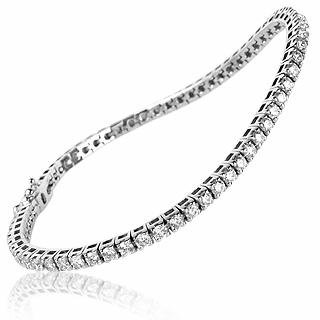 Forzieri 18K White Gold Four-Prong Diamond Tennis Bracelet