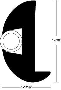 Taco Supply V112423BKA501 BLK FLEXIBLE VINYL RAIL 50FT FLEXIBLE VINYL RUB RAIL