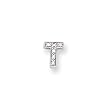 Sterling Silver CZ Initial T Slide