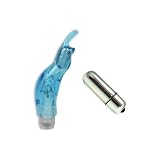 Doc Johnson Lanny's Jelly Bunny Light Blue Twist Bottom Waterproof Multi-Speed Adult Sex Toy Kit