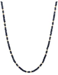Dyed Gemstone Rondelle with 14k Gold Beads and Filigree Clasp Necklace, 16"