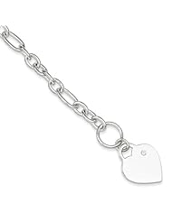 Sterling Silver Dangling Heart w/CZ Bracelet