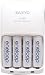 Sanyo Eneloop 4 Pack AA NiMH Pre-Charged Rechargable Batteries w/ Charger