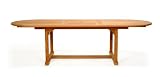 Caluco 96 Teak Outdoor Oval Patio Dining Table