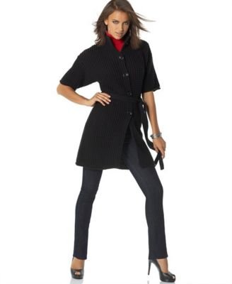 Click here to buy Style&co. Belted Short-Sleeved Sweater Coat by Style&co..