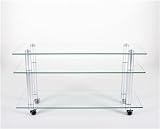 42 Inch Plasma TV Stand in Glass and Aluminum Finish RTA TV-002