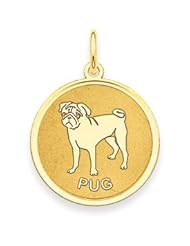 14k Gold Pug Disc Charm