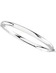 Hinged Bangle Bracelet - 4mm in 14k White Gold