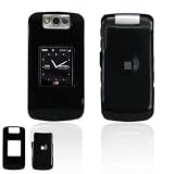 Solid Black Snap-On Cover Hard Case Protector for RIM Blackberry 8220 Pearl Flip