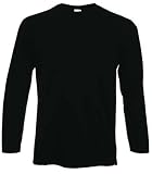 Fruit of the Loom Long Sleeve T Shirt in Black Size S