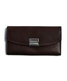 Kenneth Cole Reaction Leather Tri-Fold Wallet Clutch (Black)