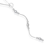 Polished Sterling Silver Necklace, 22 in long, 5mm Mirror/3mm Bead Lariat
