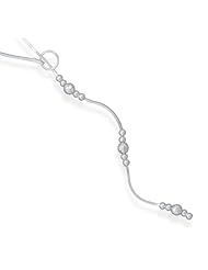 22 Inch Lariat Necklace with 5mm Mirror and 3mm Polished Beads