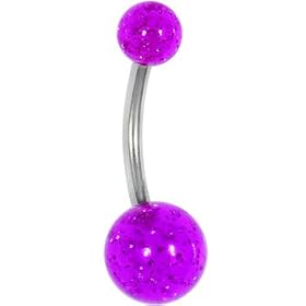 Glittering Grape GLITTER Banana Belly Ring by 