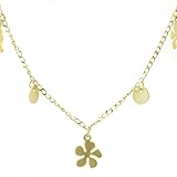 Outlet Item: Darina's Flower Charm Necklace- Gold