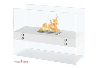 Moda Flame Avila Contemporary Ethanol Fireplace in White