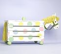 Darlin Dots Hand Painted Wood Horse Toy Box, Toy Chest