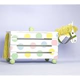 Darlin Dots Hand Painted Wood Horse Toy Box, Toy... by Darlin Dots Collection