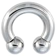 4 Gauge STEEL HORSESHOE Circular Barbell - 1/2" 8mm Ball