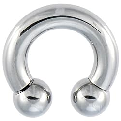 4 Gauge Steel Horseshoe Circular Barbell - 1/2 Inches 8mm Ball